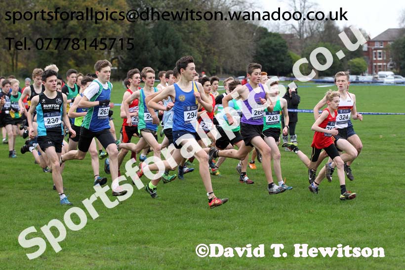 Boys under-15s, British Athletics Liverpool Cross Challenge, Sefton Park, Liverpool. Photo: David T. Hewitson/Sports for All Pics